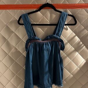 Pilcro Denim Blue Sleeveless Blouse